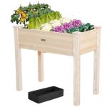 Wooden Elevated Garden Bed with Legs - 34x18x30in