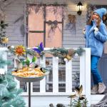 MeyRolizn Bird Bath for Outside, Metal Birdbath Bowl Decorated Metal with 5 Prong Base Stand Outdoor Bird Baths Bird Feeder Garden Decor Yard Art (A-Blue)