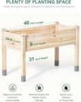 MIXC Elevated Wooden Raised Garden Bed Planter