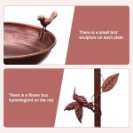 GRECOMEIN Metal Bird Bath for Outside with 2 Bird Decor, Hummingbird on Pole & Sparrow on Bowl, 38.5 Inch Height Garden Birdbath, 12 Inch Antique Bronze Freestanding Birdfeeder Bath for Yard Patio