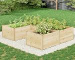 Amerlife U-Shaped Wooden Raised Garden Bed Planter