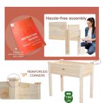 Wooden Elevated Garden Bed with Legs - 34x18x30in