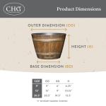 Classic Home and Garden Outdoor Whiskey Resin Flower Pot Barrel Planter, Walnut Brown, 20.5" (2 Pack)