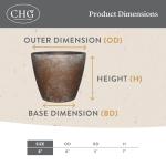 Classic Home and Garden Vogue Planter Pots w/Pottery Quality Finish - Modern Indoor & Outdoor Flower Pots - UV-Resistant Porch Planters - Decorative Pot for Flowers & Herbs (8” Weathered Copper)