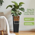 Devoko Resin Tall Planters for Outdoor Plants Set of 2, Large Taper Outdoor Planter Pots with 4 Drainage Holes, Flower Pots Modern Decor for Porch, Patio, Backyard, Home Garden (Black, 24")