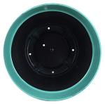 Garden Elements Indoor/Outdoor Glazed Brushed Happy Plastic Planter, Large, Dark Aqua, 15" (Pack of 2)