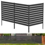 Metal Privacy Fence Panels for Outside, 42" H x 38" W (3 Panels) Air Conditioner Fences, Pool Equipment Enclosure Trash Can Fence, No Dig Privacy Screen Fencing for Outdoor, Black