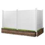 VEVOR Outdoor Privacy Screen, 50in H x 50in W Air Conditioner Fence, 3-Panel Pool Equipment Enclosure, Horizontal PVC Privacy Fence with 27.5 in Ground Stakes, No Dig Trash Can Fence for A/C Units