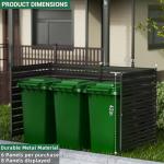 Metal Privacy Fence Panels for Outside, 42" H x 38" W (3 Panels) Air Conditioner Fences, Pool Equipment Enclosure Trash Can Fence, No Dig Privacy Screen Fencing for Outdoor, Black