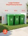 VEVOR Outdoor Privacy Screen, 50in H x 50in W Air Conditioner Fence, 3-Panel Pool Equipment Enclosure, Horizontal PVC Privacy Fence with 27.5 in Ground Stakes, No Dig Trash Can Fence for A/C Units