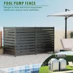 Metal Privacy Fence Panels for Outside, 42" H x 38" W (3 Panels) Air Conditioner Fences, Pool Equipment Enclosure Trash Can Fence, No Dig Privacy Screen Fencing for Outdoor, Black
