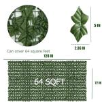 DOPGIB Artificial Ivy Privacy Fence Roll Screen,128" by 72" (64 SQFT) UV-Anti Faux Hedge Fence and Fake Ivy Vine Leaf Wall Panels for Indoor&Outdoor Green Backdrop, Garden Greenery Decor
