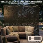 Metal Privacy Screen Outdoor 6FT – Freestanding Laser Cut Steel Garden Divider Panel with Stand, Decorative Modern Privacy Screen for Patio, Deck, Backyard & Balcony, Rustproof & Weather-Resistant