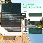 6FT Outdoor Metal Privacy Screen – Decorative Privacy Fence and Room/Garden Divider, Weather-Resistant Freestanding Panel with Stand, Durable Steel for Patio, Garden, Balcony, or Backyard