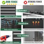 Metal Privacy Fence Panels for Outside, 42" H x 38" W (3 Panels) Air Conditioner Fences, Pool Equipment Enclosure Trash Can Fence, No Dig Privacy Screen Fencing for Outdoor, Black