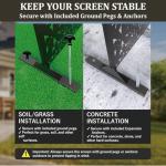 Metal Privacy Screen Outdoor 6FT – Freestanding Laser Cut Steel Garden Divider Panel with Stand, Decorative Modern Privacy Screen for Patio, Deck, Backyard & Balcony, Rustproof & Weather-Resistant