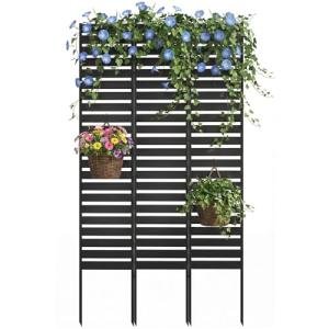 ArdeFentium Metal Privacy Screen Outdoor - 60" H X 36" W Freestanding Privacy Fence Panels with Stakes - Decorative Garden Air Conditioner Trash Can Pool Equipment Enclosure for Backyard Patio Wall