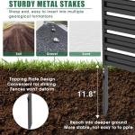 Metal Privacy Fence Panels for Outside, 42" H x 38" W (3 Panels) Air Conditioner Fences, Pool Equipment Enclosure Trash Can Fence, No Dig Privacy Screen Fencing for Outdoor, Black