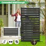 60" H x 38" W Air Conditioner Fence Screen Trash Can Privacy Fence Panels for Outside Unit, Pool Eequipment Enclosure, No Dig Backyard Fencing (Black)