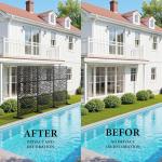 GarveeLife Metal Privacy Screen 72" h x 47" w, Outdoor Privacy Screens and Panels, Freestanding Decorative Fence for Patio Lawn Garden Deck Balcony, 3-Panel with Stand for Outdoor & Indoor Use