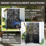 Metal Privacy Screen Outdoor 6FT – Freestanding Laser Cut Steel Garden Divider Panel with Stand, Decorative Modern Privacy Screen for Patio, Deck, Backyard & Balcony, Rustproof & Weather-Resistant