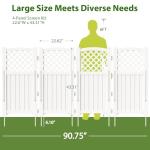 Devoko Outdoor Privacy Fence, 4 Fence Panels Privacy Screen Panels for Outside and Yard, Resin Air Conditioner Lattice Fence for Trash Can (White)