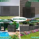 Metal Privacy Fence Panels for Outside, 42" H x 38" W (3 Panels) Air Conditioner Fences, Pool Equipment Enclosure Trash Can Fence, No Dig Privacy Screen Fencing for Outdoor, Black