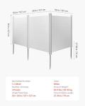 VEVOR Outdoor Privacy Screen, 50in H x 50in W Air Conditioner Fence, 3-Panel Pool Equipment Enclosure, Horizontal PVC Privacy Fence with 27.5 in Ground Stakes, No Dig Trash Can Fence for A/C Units
