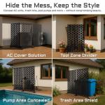 72" Metal Privacy Screen Freestanding Outdoor Room Divider Decorative Laser Cut Fence Panel, Weatherproof Patio Privacy Fence for Garden, Balcony, Backyard Landscape