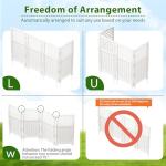 Devoko Outdoor Privacy Fence, 4 Fence Panels Privacy Screen Panels for Outside and Yard, Resin Air Conditioner Lattice Fence for Trash Can (White)