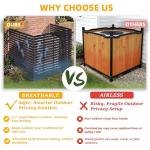 ArdeFentium Metal Privacy Screen Outdoor - 60" H X 36" W Freestanding Privacy Fence Panels with Stakes - Decorative Garden Air Conditioner Trash Can Pool Equipment Enclosure for Backyard Patio Wall