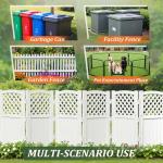 Devoko Outdoor Privacy Fence, 4 Fence Panels Privacy Screen Panels for Outside and Yard, Resin Air Conditioner Lattice Fence for Trash Can (White)