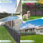 60" H x 38" W Air Conditioner Fence Screen Trash Can Privacy Fence Panels for Outside Unit, Pool Eequipment Enclosure, No Dig Backyard Fencing (Black)