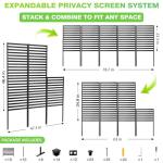 ArdeFentium 46.4" H X 47.3" W Metal Privacy Screen Outdoor - 10 Panels Freestanding Privacy Fence Panels with Stakes - Decorative Garden Air Conditioner Trash Can Pool Equipment for Backyard Patio
