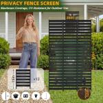 ArdeFentium Metal Privacy Screen Outdoor - 60" H X 36" W Freestanding Privacy Fence Panels with Stakes - Decorative Garden Air Conditioner Trash Can Pool Equipment Enclosure for Backyard Patio Wall
