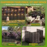 ArdeFentium Metal Privacy Screen Outdoor - 60" H X 36" W Freestanding Privacy Fence Panels with Stakes - Decorative Garden Air Conditioner Trash Can Pool Equipment Enclosure for Backyard Patio Wall