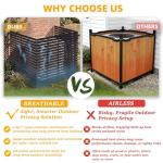 ArdeFentium 46.4" H X 47.3" W Metal Privacy Screen Outdoor - 10 Panels Freestanding Privacy Fence Panels with Stakes - Decorative Garden Air Conditioner Trash Can Pool Equipment for Backyard Patio