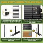 ArdeFentium 46.4" H X 47.3" W Metal Privacy Screen Outdoor - 10 Panels Freestanding Privacy Fence Panels with Stakes - Decorative Garden Air Conditioner Trash Can Pool Equipment for Backyard Patio