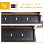 PawHut 54" 2-Story Large Rabbit Hutch Bunny Cage Wooden Pet House Small Animal Habitat with Lockable Doors, No Leak Tray and Waterproof Roof for Rabbits, Chickens, Ducks, Outdoor/Indoor Brown