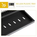 PawHut Rabbit Hutch Elevated Bunny Cage Small Animal Habitat with Metal Frame, No Leak Tray, Metal Wire Pan and Openable Water-Resistant Asphalt Roof for Indoor/Outdoor Gray