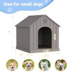 Fancyango Dog House Outdoor Indoor, Weatherproof Dog House with Elevated Floor and Air Vents for Small to Medium Dogs,Easy Clean and Assemble (Grey, 26.18''L × 24.02''W × 25.98''H)