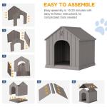 Fancyango Dog House Outdoor Indoor, Weatherproof Dog House with Elevated Floor and Air Vents for Small to Medium Dogs,Easy Clean and Assemble (Grey, 26.18''L × 24.02''W × 25.98''H)