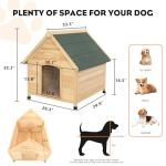 ScienGarden Solid Wood Dog House Comfortable Outdoor Shelter for Medium-Sized and Smaller Dog Sturdy, Durable and Easy to Clean,Can DIY,33.5’’D×30.7’’W×32.3’’H