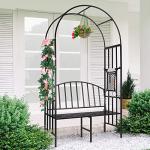Heavy Duty Metal Garden Arch with Bench
