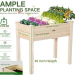 Wooden Elevated Garden Bed with Legs - 34x18x30in