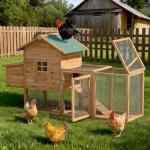 80" Chicken Coop, Outdoor Chicken House for 3-4 Chickens, Wooden Hen House with Run, Nesting Box, Chicken Cage, Ramp, Pull Out Tray, Rabbit Hutch for Small Animals (80.7" x 44.5" x 26", 1 Pack)
