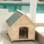 ScienGarden Solid Wood Dog House Comfortable Outdoor Shelter for Medium-Sized and Smaller Dog Sturdy, Durable and Easy to Clean,Can DIY,33.5’’D×30.7’’W×32.3’’H