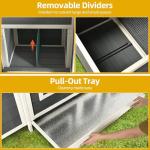 DWVO Solid Wood Chicken Coop for 4-6 Chickens, Outdoor Wooden Chicken Run Pen with 2 Nesting Boxes, Poultry Cage Rabbit Hutch Duck Coop Hen House w Weatherproof Roof & Removable Tray, Grey