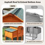 Large Wooden Chicken Coop for 4-6 Chickens, Secure Outdoor Hen House with Enclosed Run, Weather-Resistant Roof, Easy-Clean Slide-Out Tray & Nesting Boxes (Includes 2 Training Eggs)