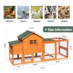 WHEGETED Large Chicken Coop Outdoor Durable Duck House Poultry Pet Hutch & 2 Wood Eggs Run Cage Nesting Box Waterproof Asphalt Roof Ramp Removable Tray Wire Fence for Backyard Small Animal Orange 79"